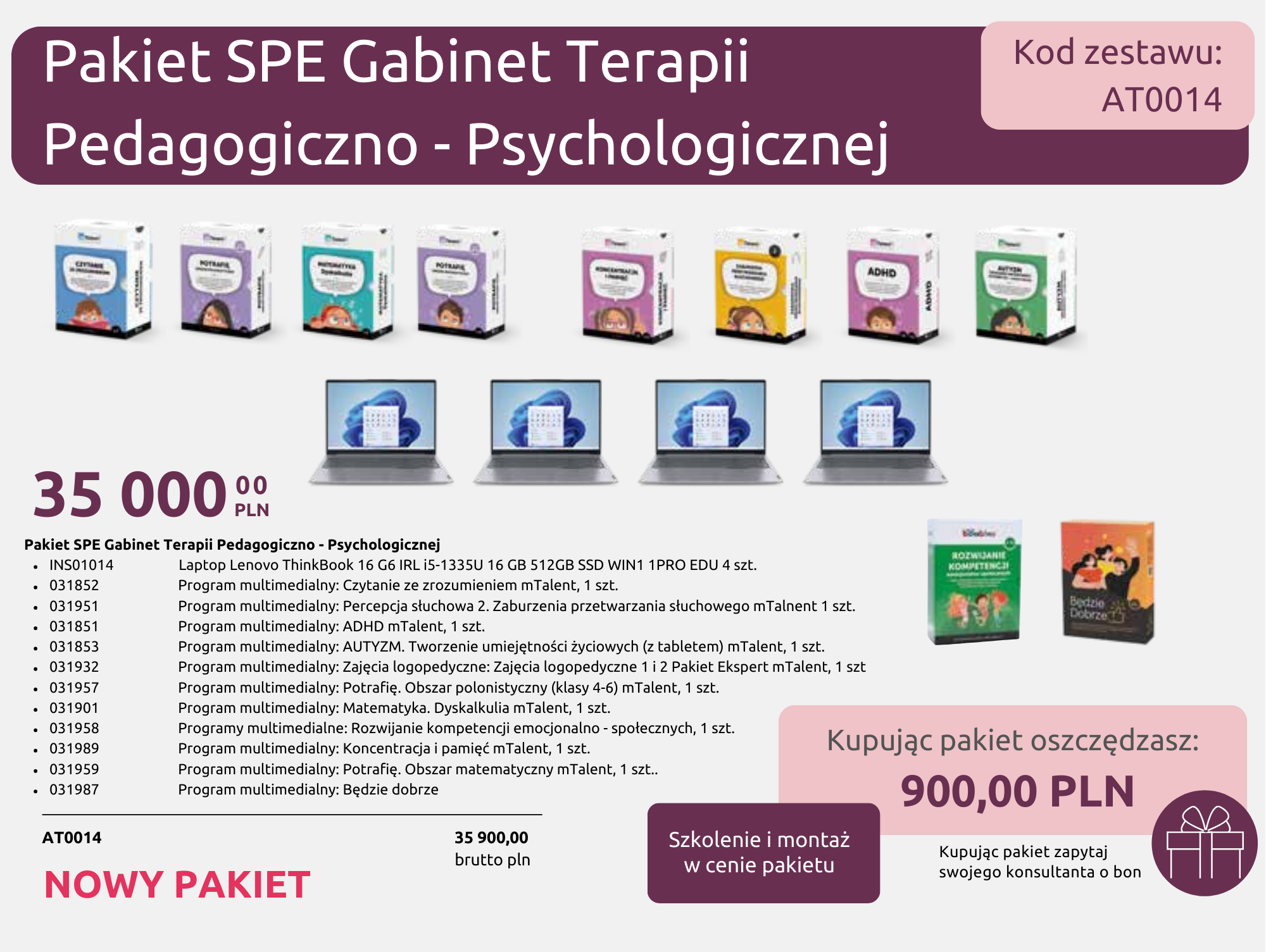 Pakiet SPE Gabinet Terapii Pedagogicznej - Psychologicznej